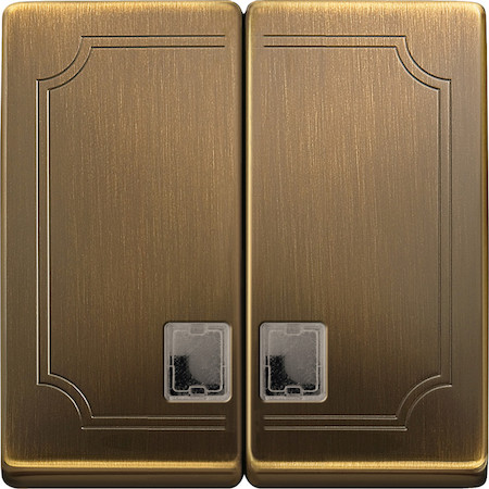 Schneider Electric MTN413543 MERTEN КЛАВИША двойная с окном для свет. инд. АНТИЧНАЯ ЛАТУНЬ, SD