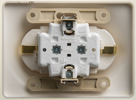 Schneider Electric GSL000626 GLOSSA РОЗЕТКА двойная с заземлением, со шт,16А, 250В, в сборе, ПЕРЛАМУТР