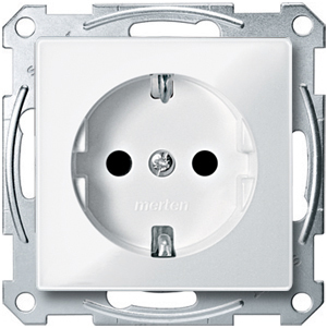 Schneider Electric MTN2300-1319 Розетка с з/к, шторк без рамк M-TRE, бел