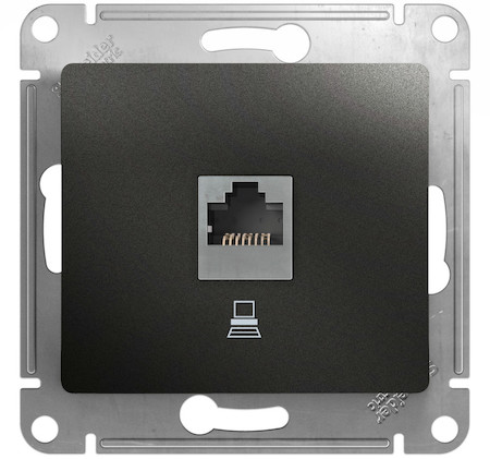Schneider Electric GSL000781K GLOSSA РОЗЕТКА компьютерная RJ45 кат.5E, АНТРАЦИТ