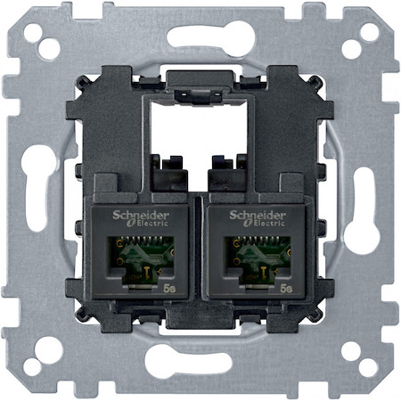 Schneider Electric MTN4576-0002 MERTEN МЕХАНИЗМ КОМП. РОЗЕТКИ 2XRJ45 кат. 6 UTP