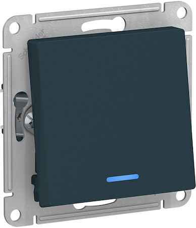 Schneider Electric ATN000863 ATLASDESIGN 1-кл ПЕРЕКЛЮЧАТЕЛЬ с подсветкой, сх.6а, 10АХ, механизам, ИЗУМРУД
