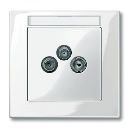Schneider Electric MTN296719 MERTEN ЦЕНТР.ПЛАТА двойной/тройной антенной розетки TV+FM+SAT, ПОЛ.БЕЛЫЙ, SM