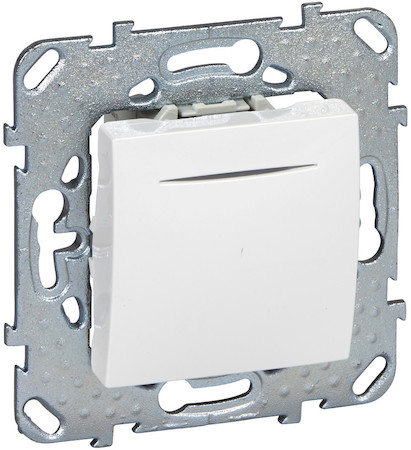 Schneider Electric MGU5.206.18NZD UNICA ВЫКЛЮЧАТЕЛЬ 1-клавишный, кнопочный, с подсветкой, сх. 1а, БЕЛЫЙ