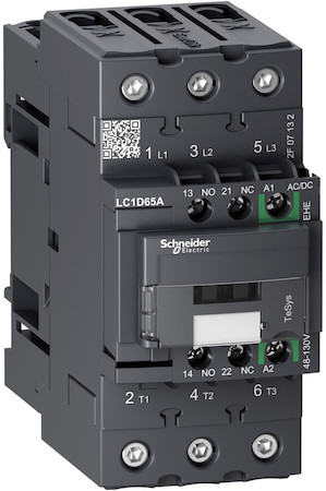 Schneider Electric LC1D65AEHE КОНТАКТОР D 3P,65A,НО+НЗ,С УНИВЕРСАЛЬНОЙ КАТУШКОЙ УПРАВЛЕНИЯ 48-130BAC/DC