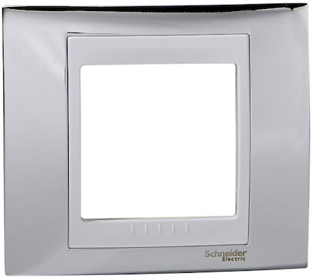 Schneider Electric MGU66.002.810 UNICA ХАМЕЛЕОН РАМКА 1-постовая, БЕЛЫЙ/ СЕРЕБРО