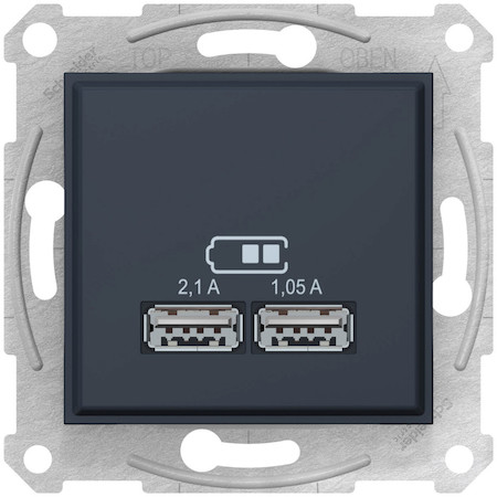 Schneider Electric SDN2710270 SEDNA USB РОЗЕТКА, 2,1А (2x1,05А), ГРАФИТ