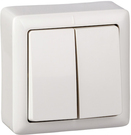 Schneider Electric VA56-232-B ХИТ О/У 2-клавишный ВЫКЛЮЧАТЕЛЬ 6А, 250В, БЕЛЫЙ. Россия