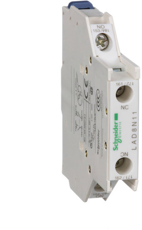 Schneider Electric LAD8N11 ДОПОЛНИТЕЛЬНЫЙ КОНТАКТНЫЙ БЛОК МГНОВЕННОГО ДЕЙСТВИЯ НО+НЗ МОНТИРУЕТСЯ СБОКУ