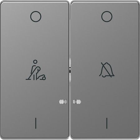 Schneider Electric MTN3429-6036 MERTEN D-Life КЛАВИША 2-ная, линзой LED, символ: звонок/горничная, НЕРЖ. СТАЛЬ