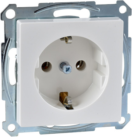 Schneider Electric MTN2401-0319 MERTEN РОЗЕТКА с заземлением, со шторками, ПОЛ.БЕЛЫЙ, SM