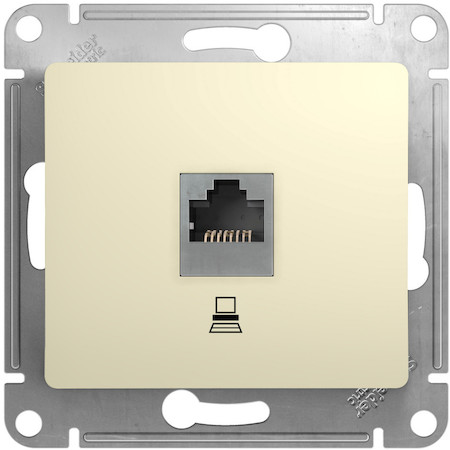 Schneider Electric GSL000281K GLOSSA РОЗЕТКА компьютерная RJ45 кат.5E,БЕЖЕВЫЙ