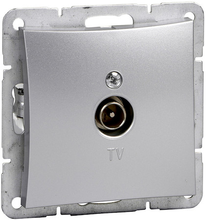 Schneider Electric WDE000391 ДУЭТ TV АНТЕННА коннектор 0,7DB, механизм, СЕРЕБРИСТЫЙ