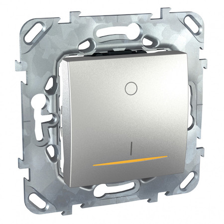 Schneider Electric MGU5.262.30SZD UNICA TOP ВЫКЛЮЧАТЕЛЬ 1-клавиш,двухпол,инд,винт клеммы,сх.2а,16А,250В, АЛЮМИНИЙ