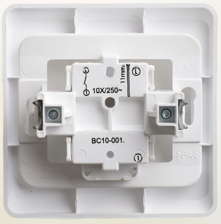 Schneider Electric BC10-001B ЭТЮД С/У 1-клавишный ВЫКЛЮЧАТЕЛЬ 10 АХ, БЕЛЫЙ, Россия