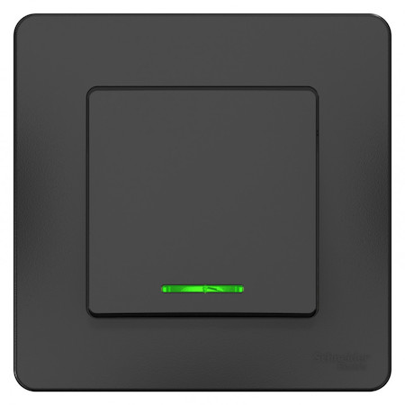 Schneider Electric BLNVS010616 BLANCA С/У 1-клавишный ПЕРЕКЛЮЧАТЕЛЬ (cх.6) с подсв.,10А, 250B, АНТРАЦИТ
