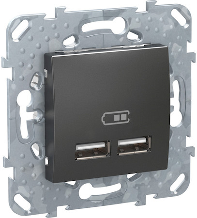 Schneider Electric MGU5.418.12ZD UNICA TOP РОЗЕТКА USB, 2.1 А, ГРАФИТ