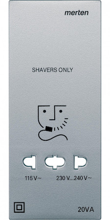 Schneider Electric MTN213560 MERTEN НАКЛАДКА розетки д/электробритв, АЛЮМИНИЙ, SM