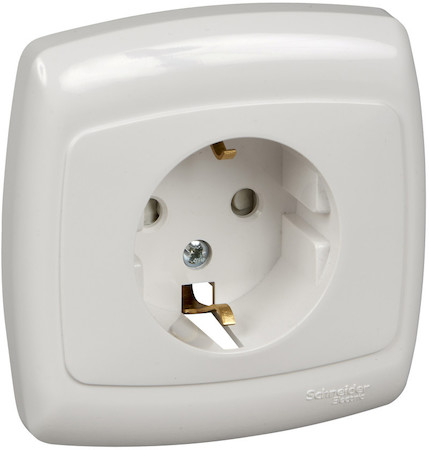 Schneider Electric RS16-121-BI РОЗЕТКА &laquo;РОНДО&raquo;СУ С ЗК БЕЛ.