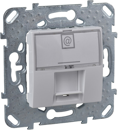 Schneider Electric MGU5.425.18ZD UNICA РОЗЕТКА компьютерная, RJ45, одиночная, с полем для надписи, кат. 6, БЕЛЫЙ