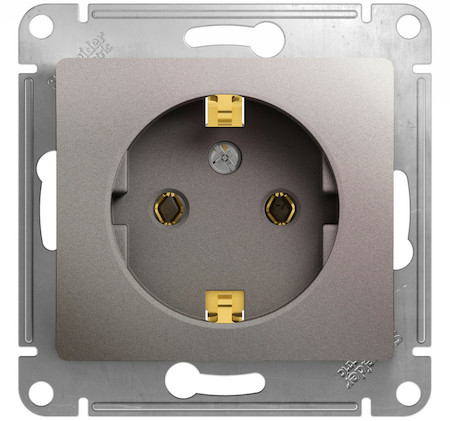 Schneider Electric GSL001243 GLOSSA РОЗЕТКА с заземлением,16А, 250В, механизм, ПЛАТИНА