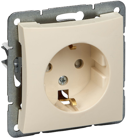 Schneider Electric WDE000245 ДУЭТ РОЗЕТКА с заземлением со шторками, 16А, механизм, БЕЖЕВЫЙ