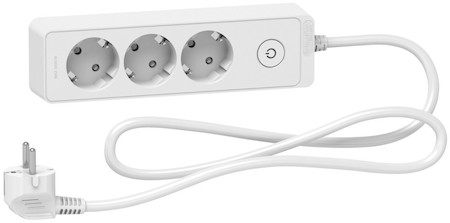 Schneider Electric ST9431W UNICA EXTEND удлинитель 3 розетки.2К+З, кабель 1,5м, белый