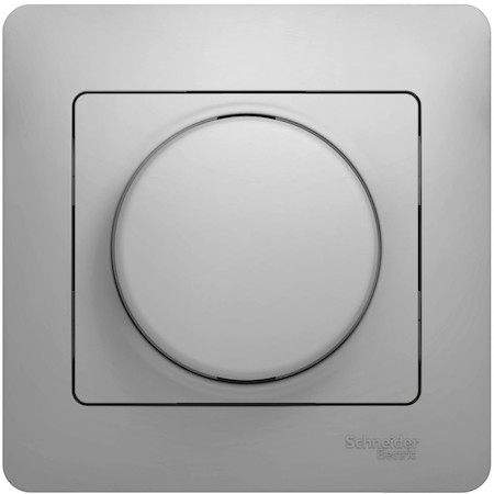 Schneider Electric GSL000334 GLOSSA СВЕТОРЕГУЛЯТОР (диммер) поворотный, 300Вт, в сборе, АЛЮМИНИЙ