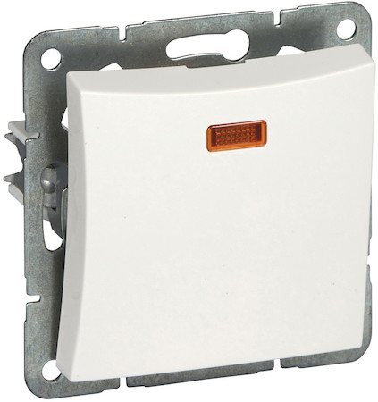 Schneider Electric WDE000163 ОДНОКЛ.ПЕРЕКЛ.(СХ6)ПОДСВЕТКА,МЕХ-М,БЕЛЫЙ