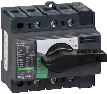 Schneider Electric 28904 ВЫКЛЮЧАТЕЛЬ-РАЗЪЕДИНИТЕЛЬ INS80 3П