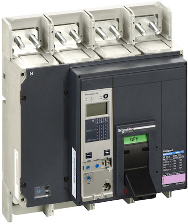Schneider Electric 33502 Автоматический выключатель ComPact NS1000L, 150 kA при 415 В пер.тока, расцепитель MicroLogic 2.0A, 1000A, стацион.,4П4Т