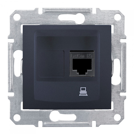 Schneider Electric SDN4900170 SEDNA РОЗЕТКА КОМПЬЮТЕРНАЯ RJ45, одиночная, кат. 6, экр. STP, ГРАФИТ