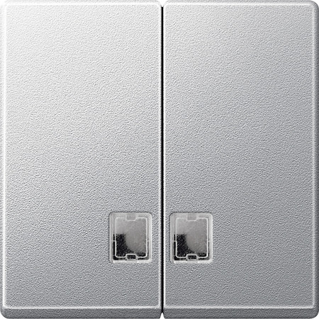 Schneider Electric MTN437560 MERTEN КЛАВИША двойная с окошком д/световой индикации, АЛЮМИНИЙ, SM