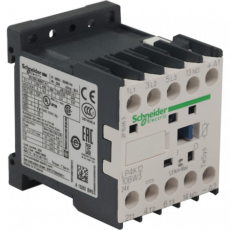 Schneider Electric LP4K1210BW3 КОНТАКТОР 3P, 12A,НО,24В DC, ЗАЖИМ ПОД ВИНТ