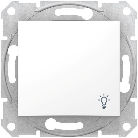 Schneider Electric SDN0900121 SEDNA ВЫКЛЮЧАТЕЛЬ кнопочный с символом "свет", сх.1, 10А, 250В, БЕЛЫЙ