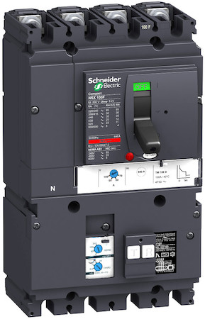 Schneider Electric LV429963 Автоматический выключатель VigiComPact NSX100B, 25 kA при 415 В пер.тока, расцепитель TM-D 50 A, с блоком Vigi MH, 4П4Т