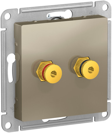 Schneider Electric ATN000587 ATLASDESIGN АУДИОРОЗЕТКА двойная, ШАМПАНЬ