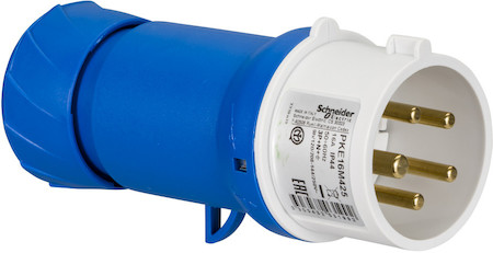 Schneider Electric PKE16M425 КАБ ВИЛКА ВИНТ 16А 3P-N-E 200-250 IP44