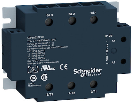 Schneider Electric ТВЕРДОТЕЛЬНОЕ РЕЛЕ, 3 ФАЗЫ, 50А SSP3A250P7T