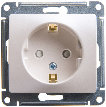 Schneider Electric GSL000645 GLOSSA РОЗЕТКА с заземлением со шторками, 16А, механизм, ПЕРЛАМУТР