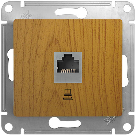 Schneider Electric GSL000581K GLOSSA РОЗЕТКА компьютерная RJ45 кат.5E, механизм, ДЕРЕВО ДУБ