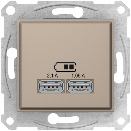 Schneider Electric SDN2710268 SEDNA USB РОЗЕТКА, 2,1А (2x1,05А), ТИТАН