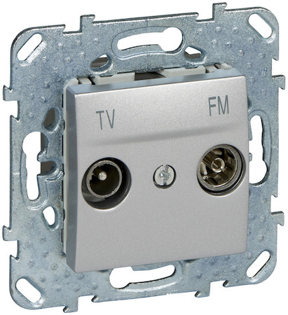 Schneider Electric MGU5.451.30ZD UNICA TOP РОЗЕТКА TV/FM, одиночная, АЛЮМИНИЙ