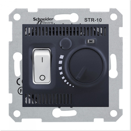 Schneider Electric SDN6000170 SEDNA ТЕРМОСТАТ КОМНАТНЫЙ, 10А, 230В, ГРАФИТ