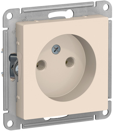 Schneider Electric ATN000241 ATLASDESIGN РОЗЕТКА без заземления без шторок, 16А, механизм, БЕЖЕВЫЙ