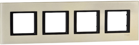 Schneider Electric MGU68.008.7A2 UNICA CLASS РАМКА 4-постовая, ЛУННЫЙ АЛЮМИНИЙ
