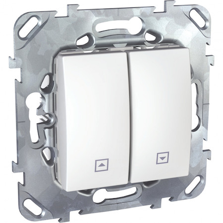 Schneider Electric MGU5.208.18ZD UNICA ВЫКЛЮЧАТЕЛЬ для жалюзи, 2-клавишный, сх. 4, БЕЛЫЙ