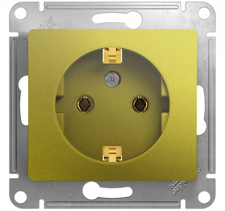 Schneider Electric GSL001043 GLOSSA РОЗЕТКА с заземлением,16А, 250В, механизм, ФИСТАШКОВЫЙ