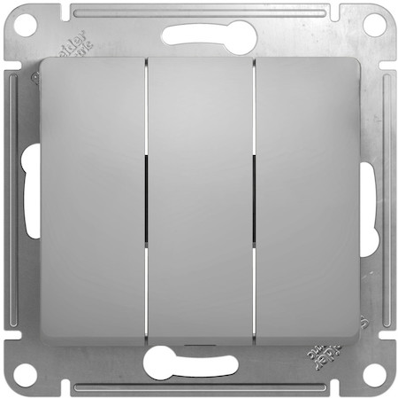 Schneider Electric GSL000331 GLOSSA 3-клавишный ВЫКЛЮЧАТЕЛЬ, сх.1+1+1, 10АХ, механизм, АЛЮМИНИЙ