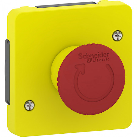 Schneider Electric MUR35053 MUREVA S МЕХАНИЗМ АВАРИЙНОГО ВЫКЛЮЧАТЕЛЯ с поворот. рычажком 3А, желтый, IP55